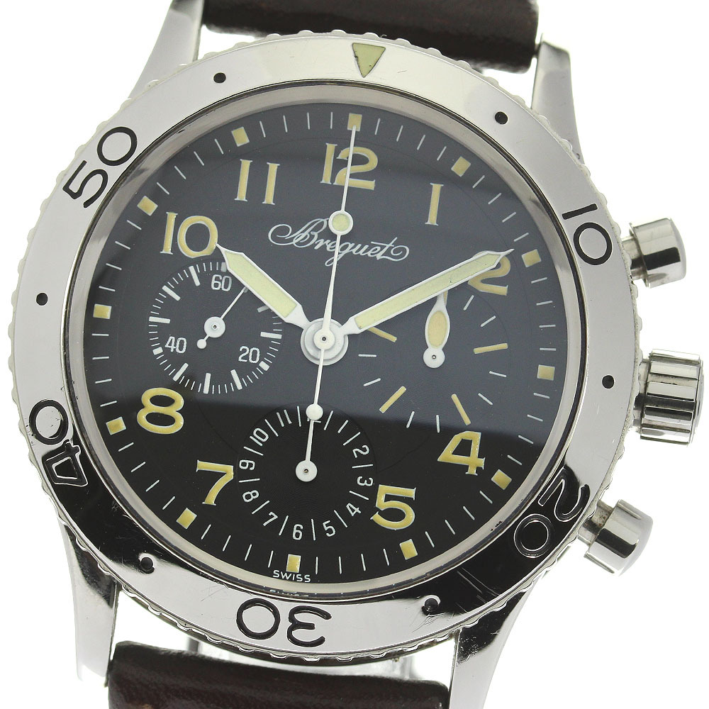  Breguet Breguet 3800ST/92/3W6aerona bar type XX chronograph self-winding watch men's written guarantee attaching ._807477
