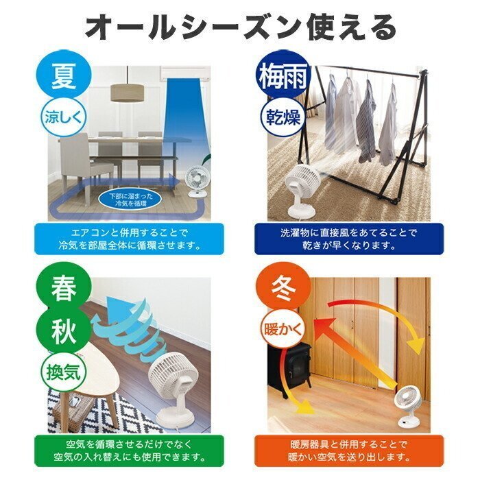 訳あり品処分品！★換気需要に大人気商品 サーキュレーター 扇風機よりもパワフル送風 リモコン付き ###訳小野サーキュCR820色ラリ有###の画像5