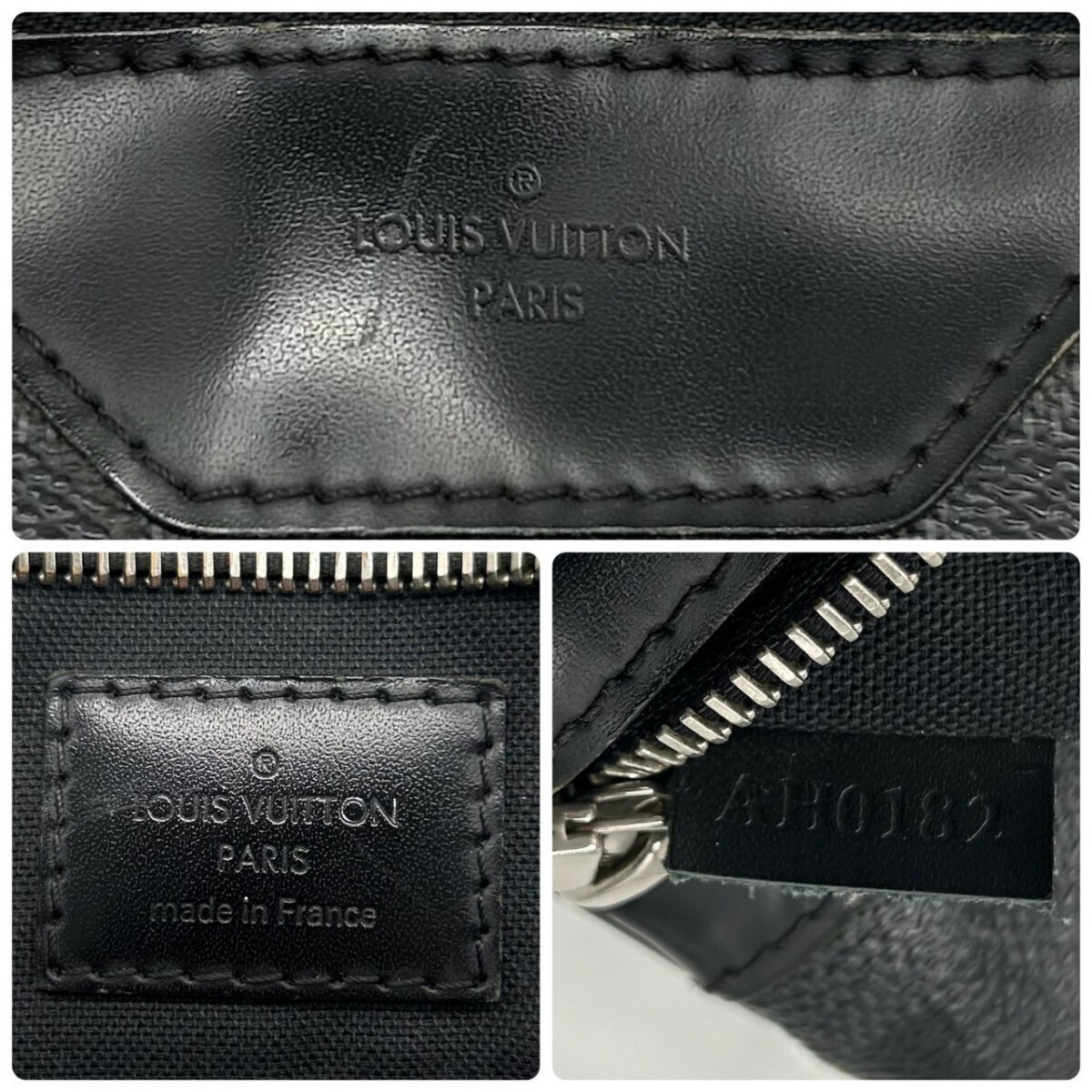 高級品◆美品 ルイヴィトン LOUIS VUITTON トマス ダミエグラフィット ショルダーバッグ メッセンジャー サコッシュ メンズ 黒 レザー 鞄の画像9