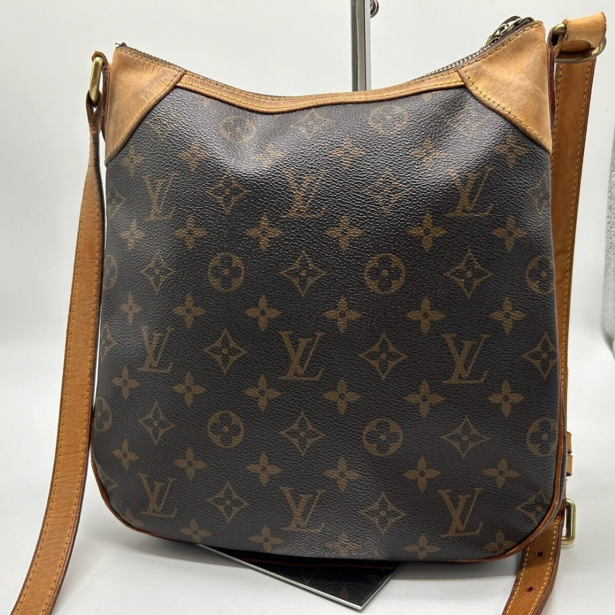 1円◆美品 ルイヴィトン LOUIS VUITTON モノグラム ショルダーバッグ メッセンジャー オデオンPM M56390 斜め掛け ブラウン 鞄 レザー 本革