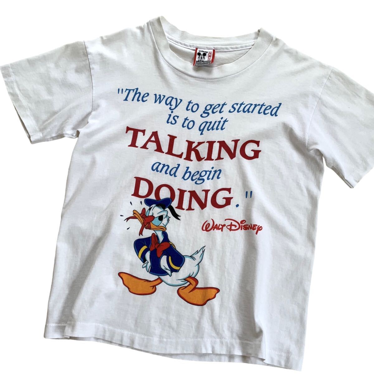90's USA製 Disney DESIGNS プリントTシャツ メッセージ 名言 ドナルドダック ウォルト ディズニー ヴィンテージ オールド ミッキーマウス_画像5