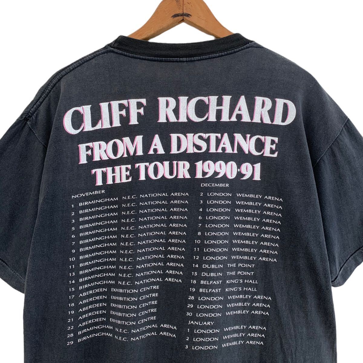 90's CLIFF RICHARD 1990-91 FROM A DISTANCE ツアー Tシャツ ブリティッシュ ロック バンド ヴィンテージ クリフ リチャード_画像4