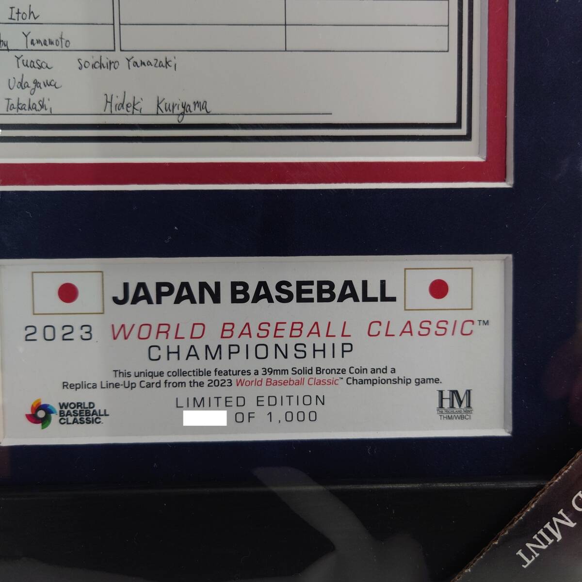 2023 WBC 優勝記念 日本代表 ブロンズ コインカード 大谷翔平 ＋ 侍ジャパン ラインナップカード フォトミント（決勝）N240425-50の画像10