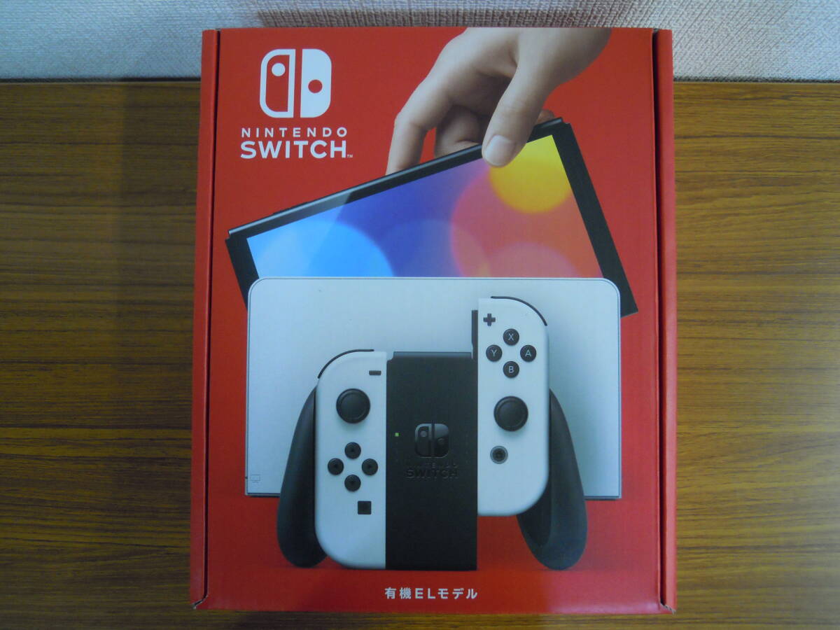 [1 jpy start!/ unused ]*Nintendo Switch body have machine EL model [ white ]* box damage have /HEG-S-KAAAA/ Nintendo switch G240422-61