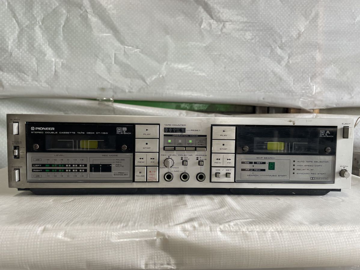 PIONEER パイオニア CT-Y8W ステレオカセットデッキ 音響機器 オーディオ 通電確認済み 動作未確認 中古 ジャンク品の画像1