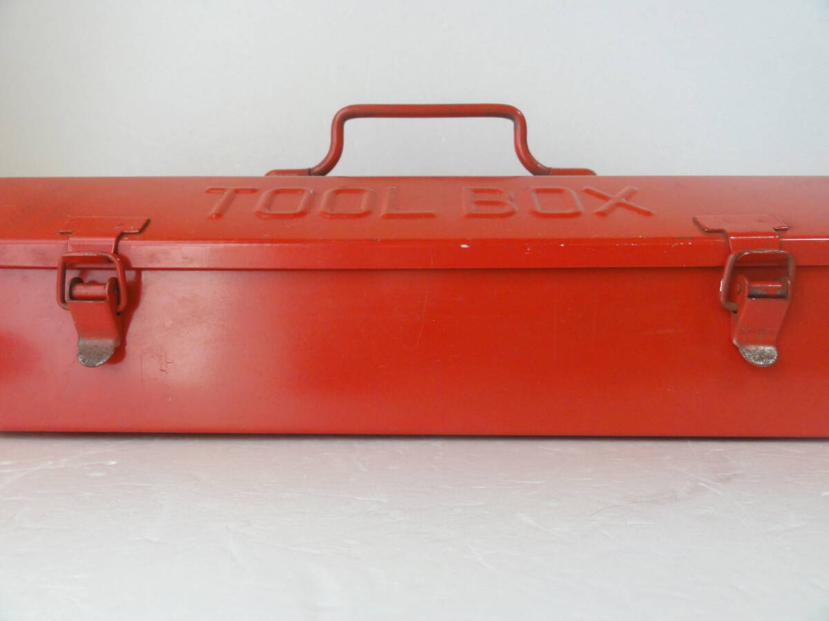 昭和　レトロ　TOOL BOX　ツールボックス　道具箱　工具箱　鉄製　赤　レッド　ビンテージ　小物入れ_画像3