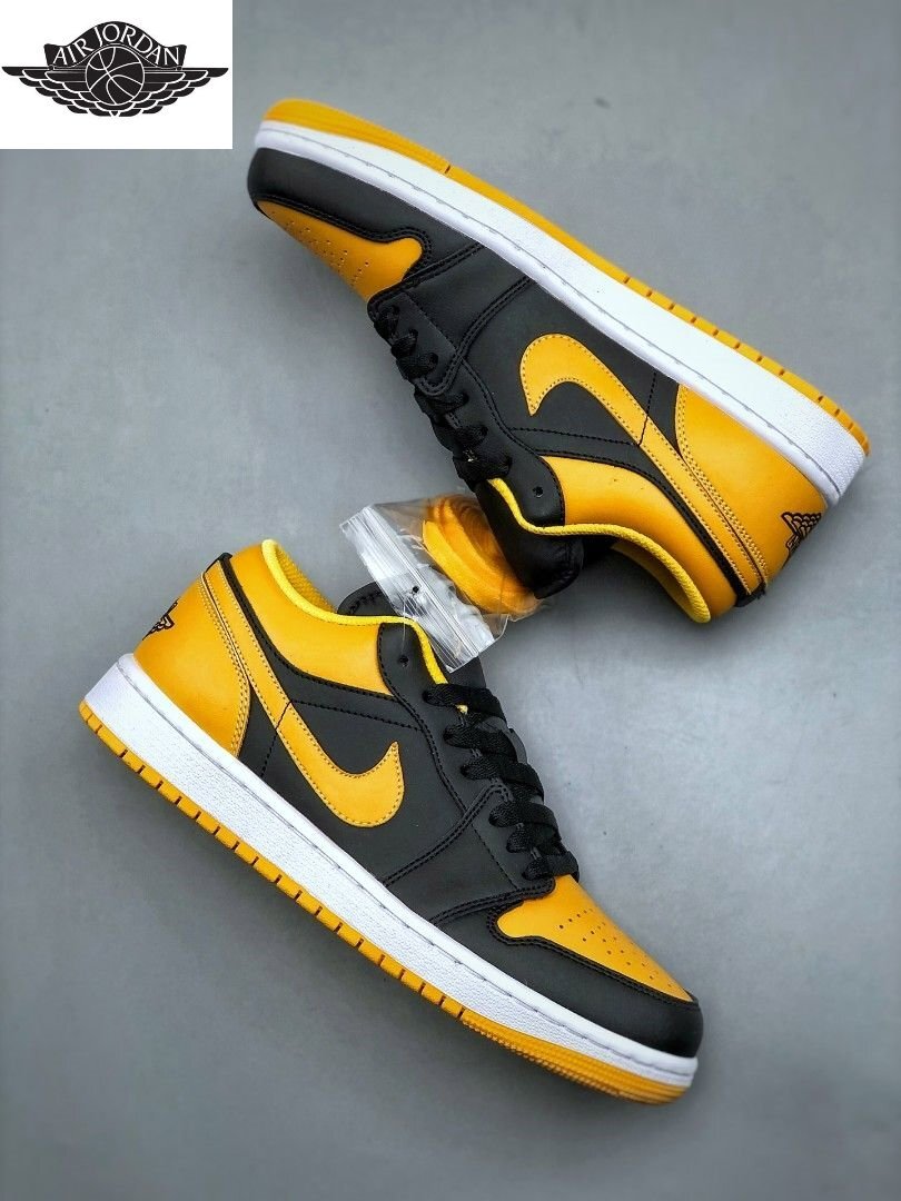 新品 26.5cm ナイキ エア ジョーダン NIKE AIR JORDAN 1 LOW イエローオークル ブラック 黄色 黒 箱付き 未使用 正規品 本物 553558-072_画像1