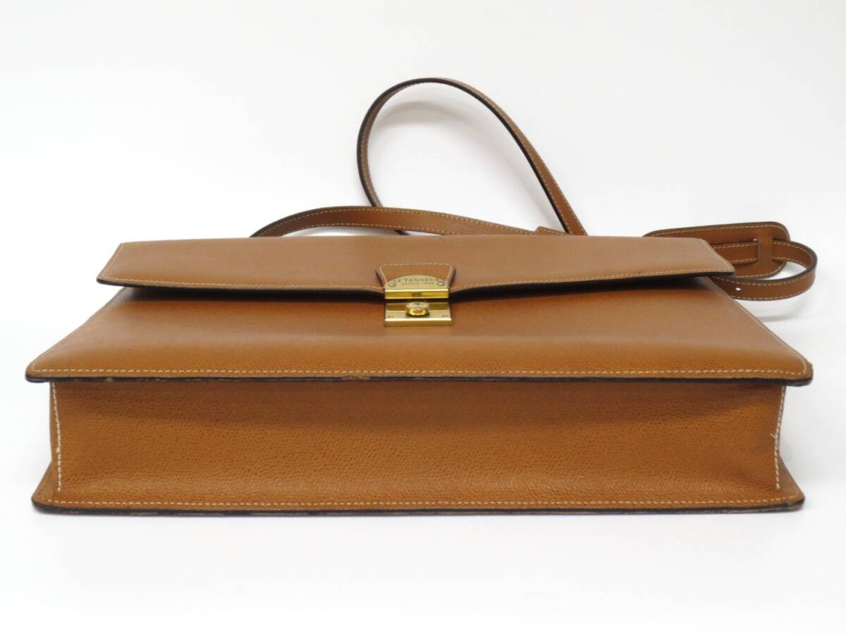 [4-89] LE TANNEURrutana leather men's business bag briefcase Camel light brown 