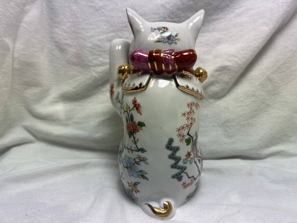 □陶器□招き猫□ねこ□置物□大□2.5㎝□模様入り □陶器□招き猫□ねこ□置物□大□2.5㎝□模様入り
