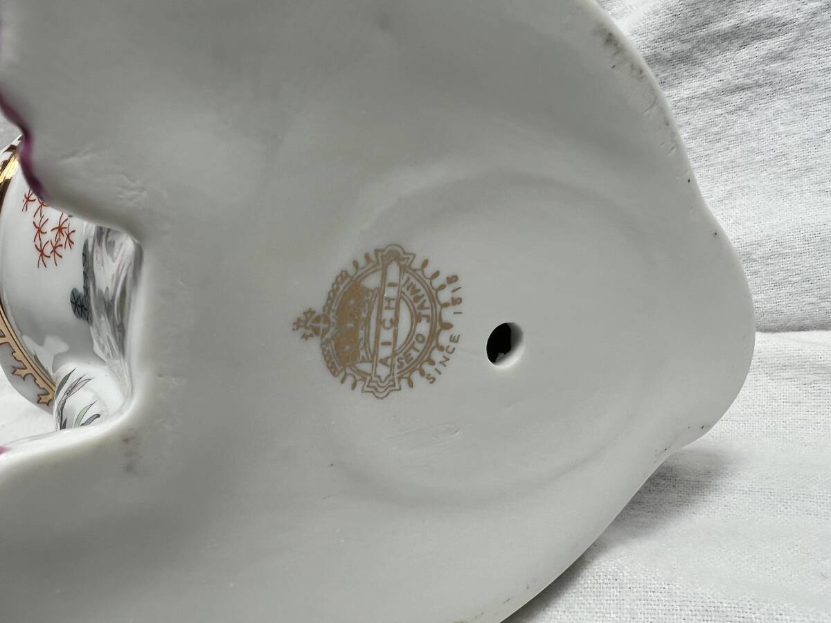 □陶器□招き猫□ねこ□置物□大□2.5㎝□模様入り □陶器□招き猫□ねこ□置物□大□2.5㎝□模様入り