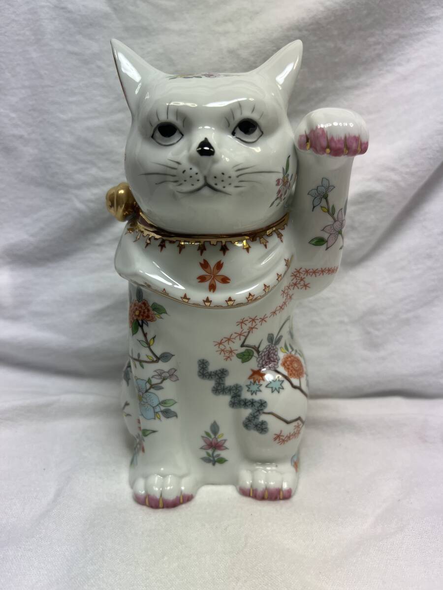 □陶器□招き猫□ねこ□置物□大□2.5㎝□模様入りネコ検索 □陶器□招き猫□ねこ□置物□大□2.5㎝□模様入りネコ検索