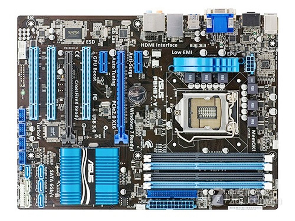 美品 ASUS P8H67-V マザーボード Intel H67 LGA 1155 ATX メモリ最大32G対応 保証あり　_画像1