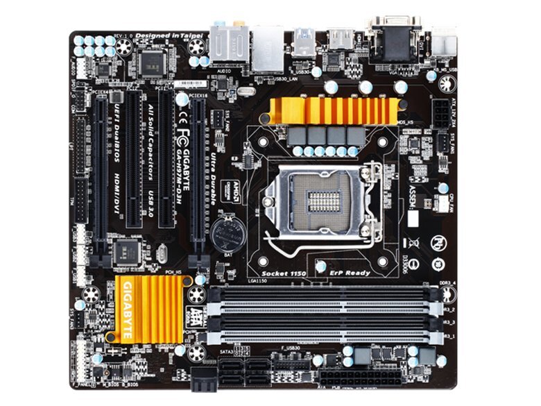 GIGABYTE GA-H97M-D3H マザーボード Intel H97 LGA 1150 MicroATX メモリ最大32G対応 保証あり　_画像1