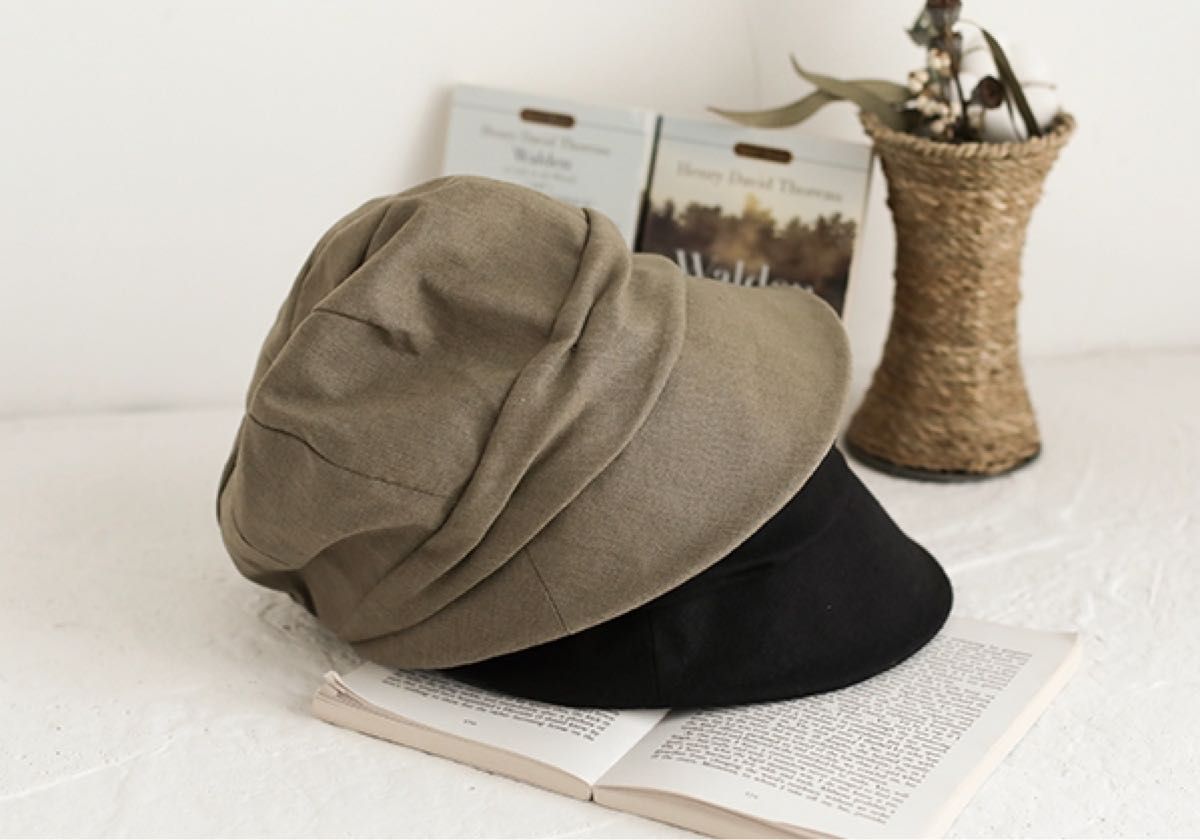 UVカット帽子キャスケット小顔効果UP 持ち運便利紫外線最大100％カット熱中症対策帽子 レディース グリーン