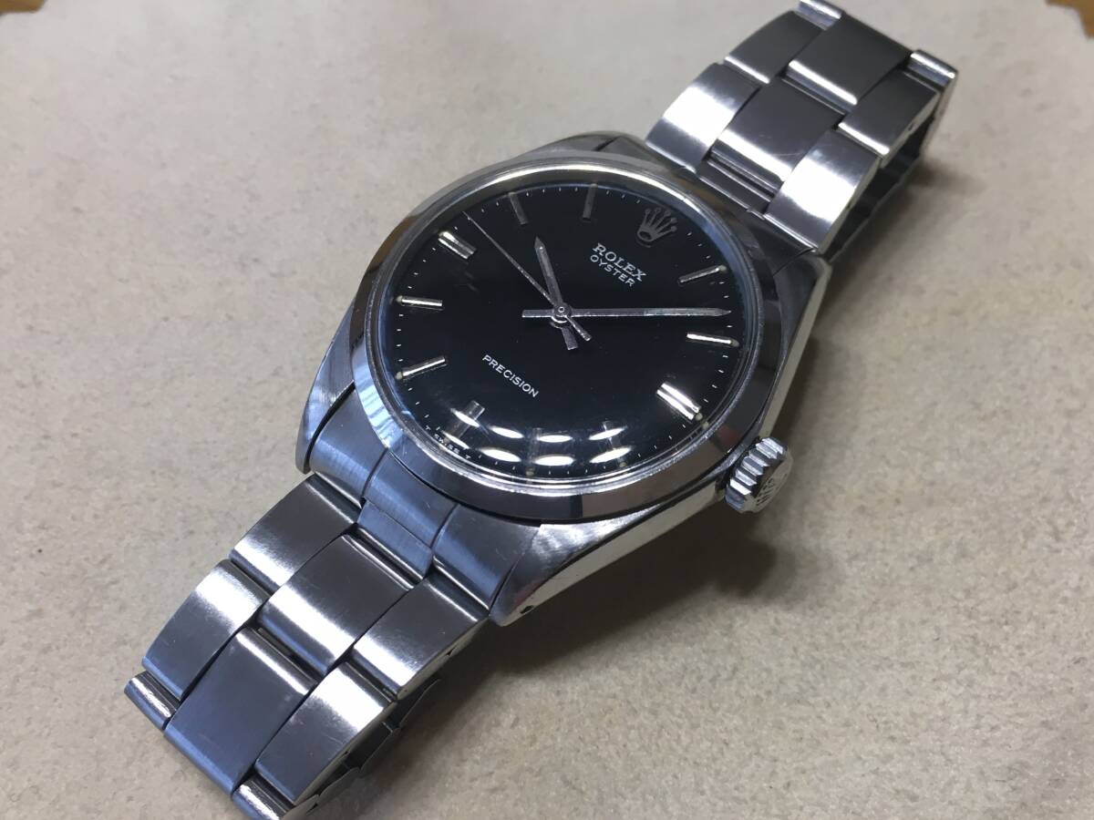 ロレックス 6426 1966年製 手巻き 黒文字盤 ビンテージ アンティーク Rolex precision ブラック オイスター oyster ミラーの画像1