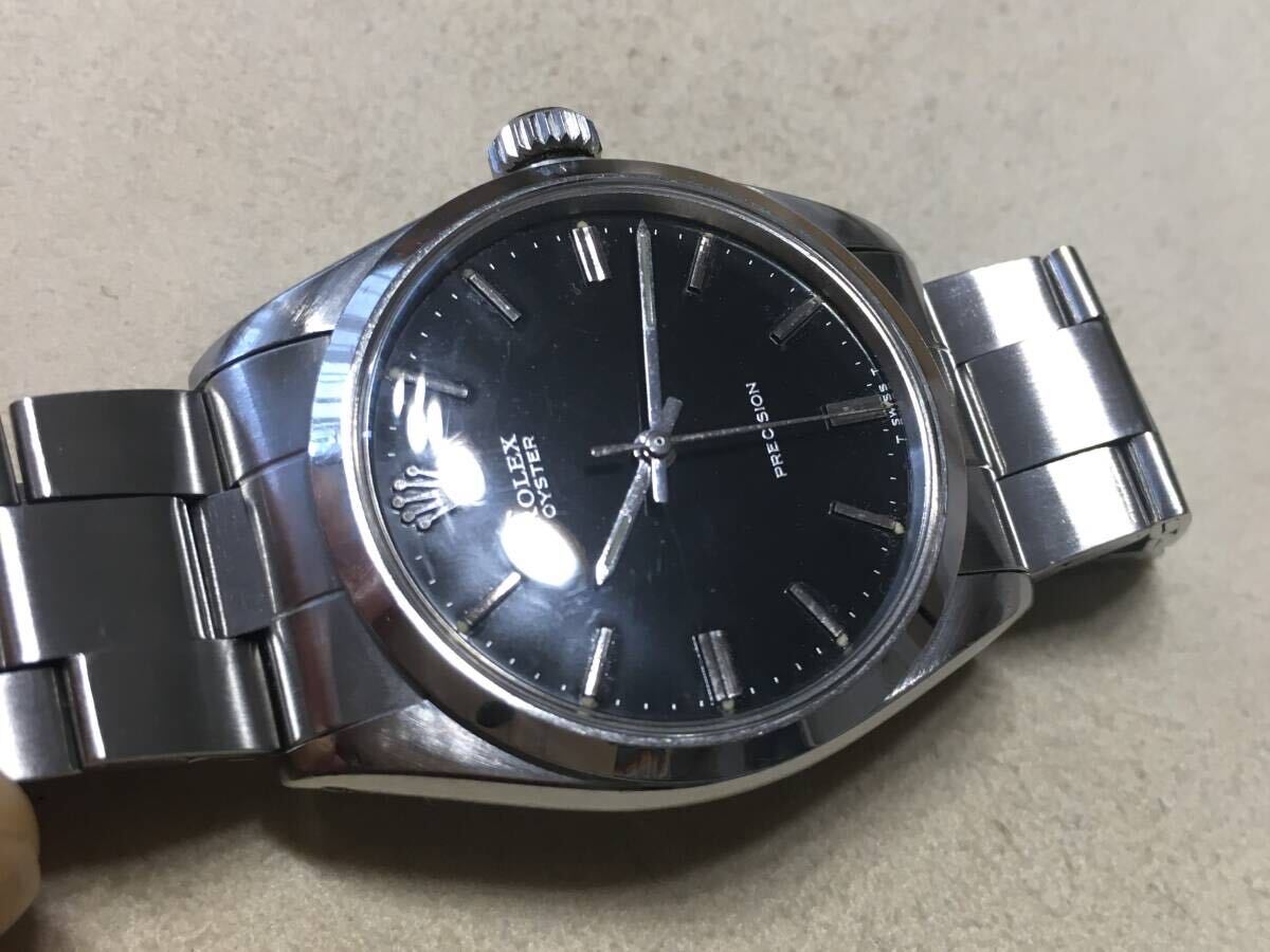 ロレックス 6426 1966年製 手巻き 黒文字盤 ビンテージ アンティーク Rolex precision ブラック オイスター oyster ミラーの画像3