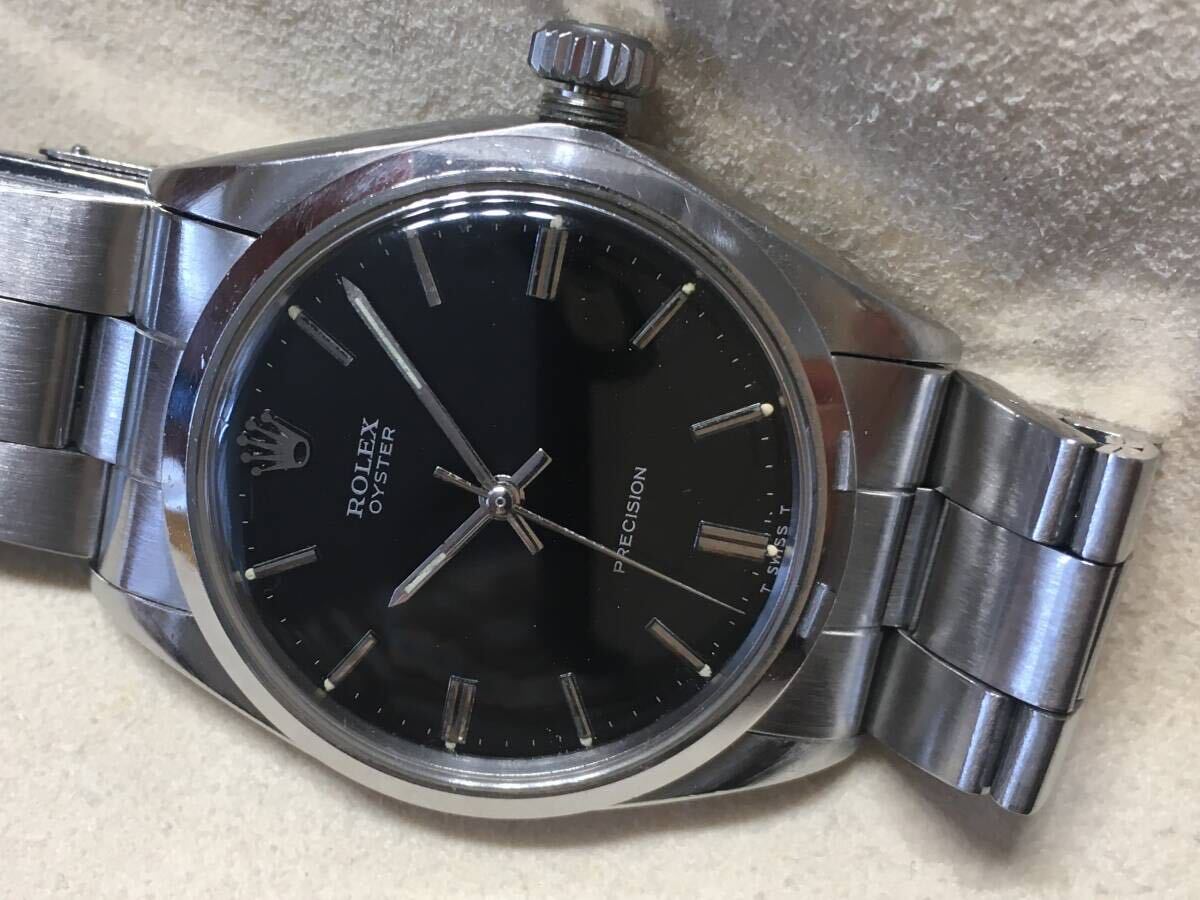 ロレックス 6426 1966年製 手巻き 黒文字盤 ビンテージ アンティーク Rolex precision ブラック オイスター oyster ミラーの画像9