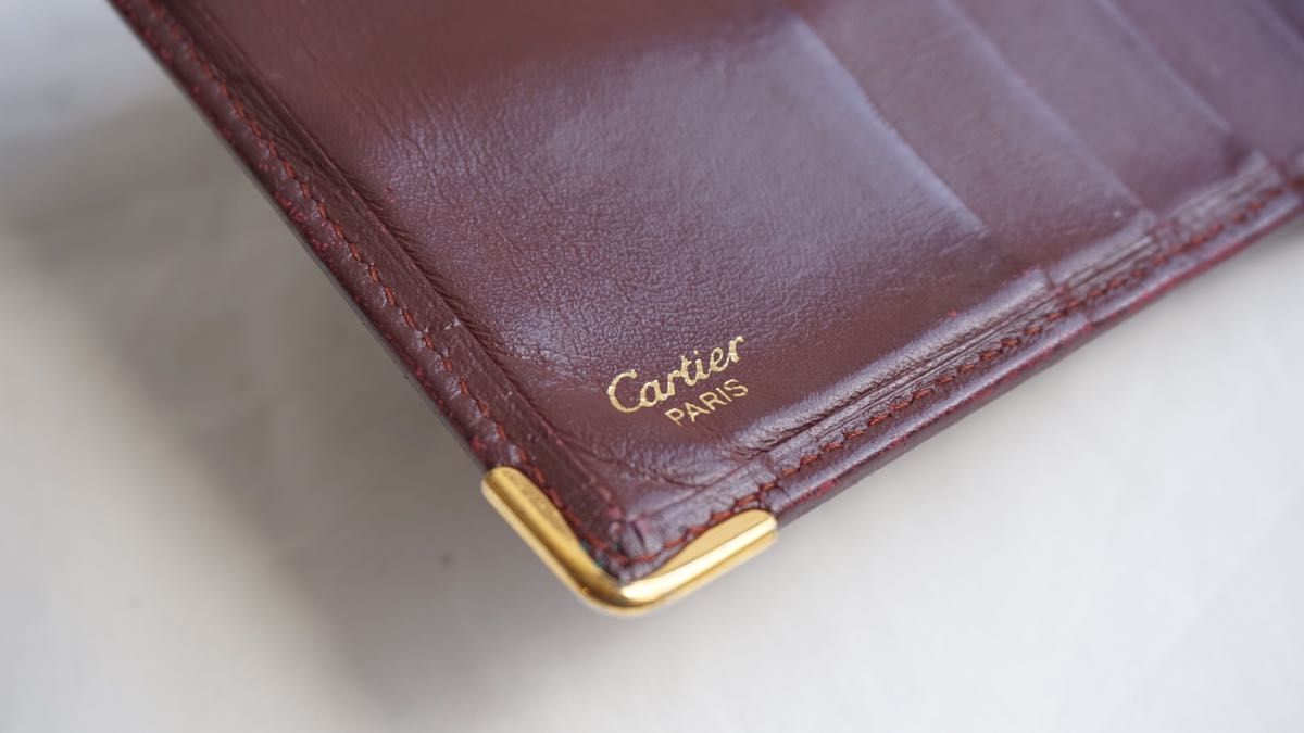 カルティエ Cartier マストライン ボルドー 二つ折り財布 二つ折り