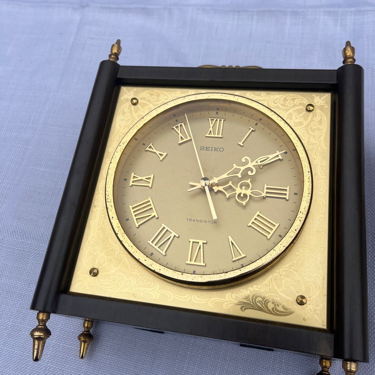 昭和 レトロ SEIKO 2点セット アンティーク 置き時計 アナログ 時計 セイコー 置時計 の画像2