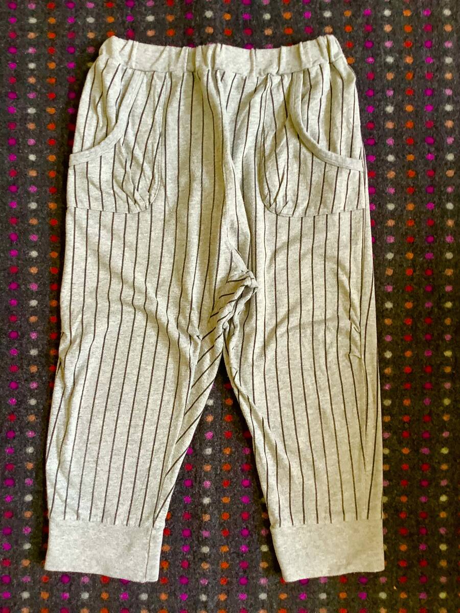 170 size jogger pants sarouel pants gray stripe postage 185 jpy ~ soft pants 