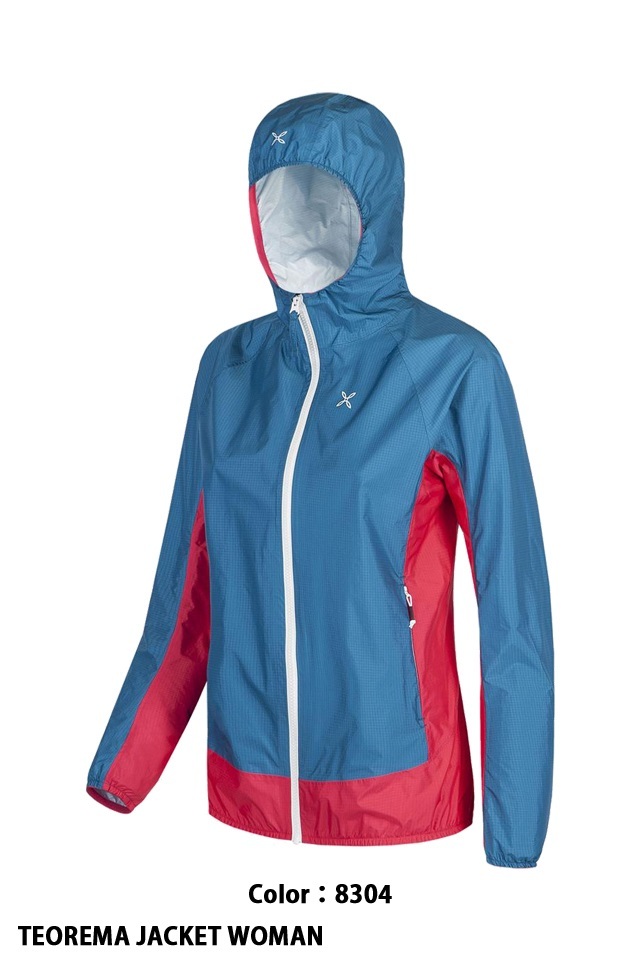 monchula light weight waterproof shell jacket pale blue × pink L outlet *MONTURA TEOREMA JACKET WOMAN MJAT39W 8304