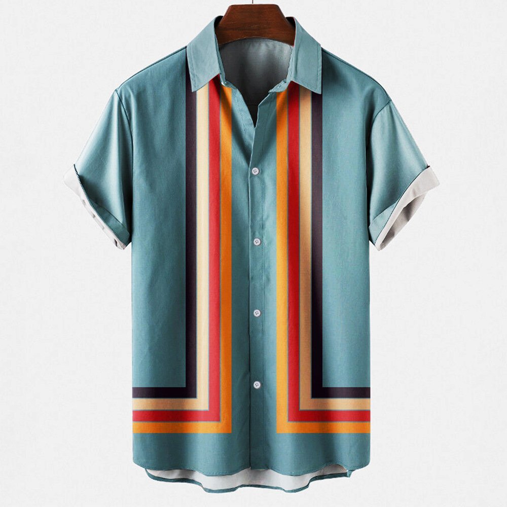 メンズ アロハシャツ半袖シャツ 夏服 カジュアルシャツ シャツ トップス 五分袖シャツ 大きいサイズ 3色サイズ選択 ブラウン S-5XL LC945_画像2