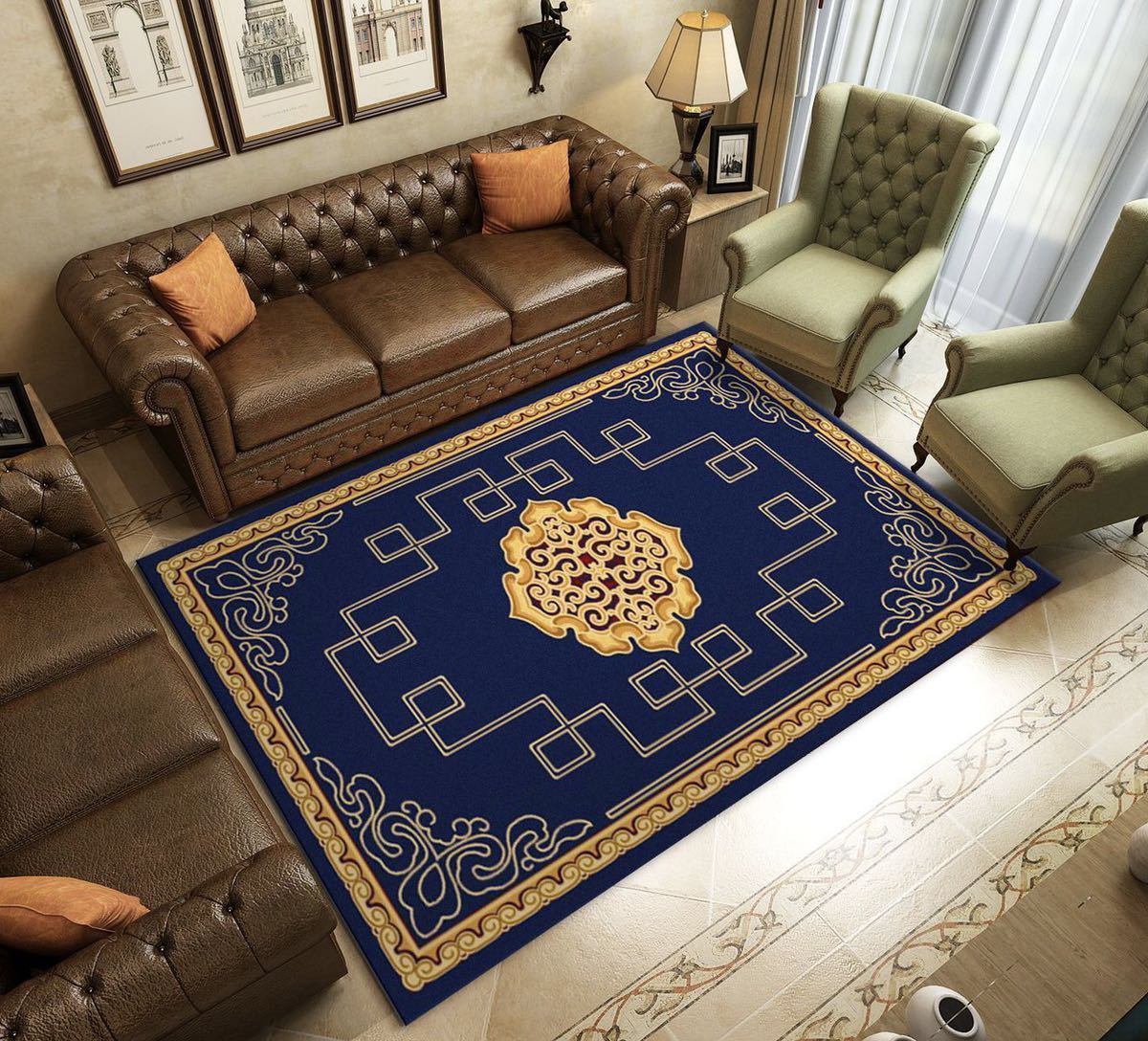 LDL1322# ペルシャ絨毯 ラグ カーペット 140×200cm エスニック 職人手作り ゴブラン織り 寝室_画像1