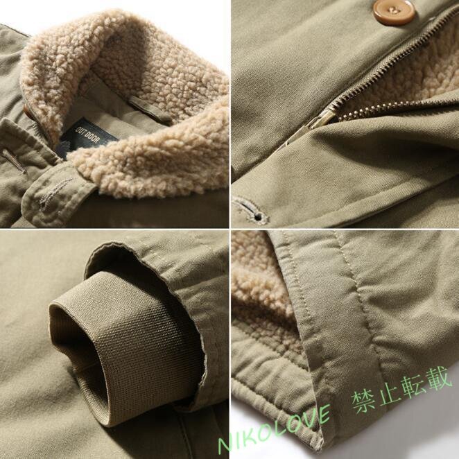秋冬ミリタリージャケット メンズ N-1 デッキジャケット ボアジャケット 裏起毛 ブルゾン ジャケット暖かい 4色 Ｌ ネイビー LD125_画像3