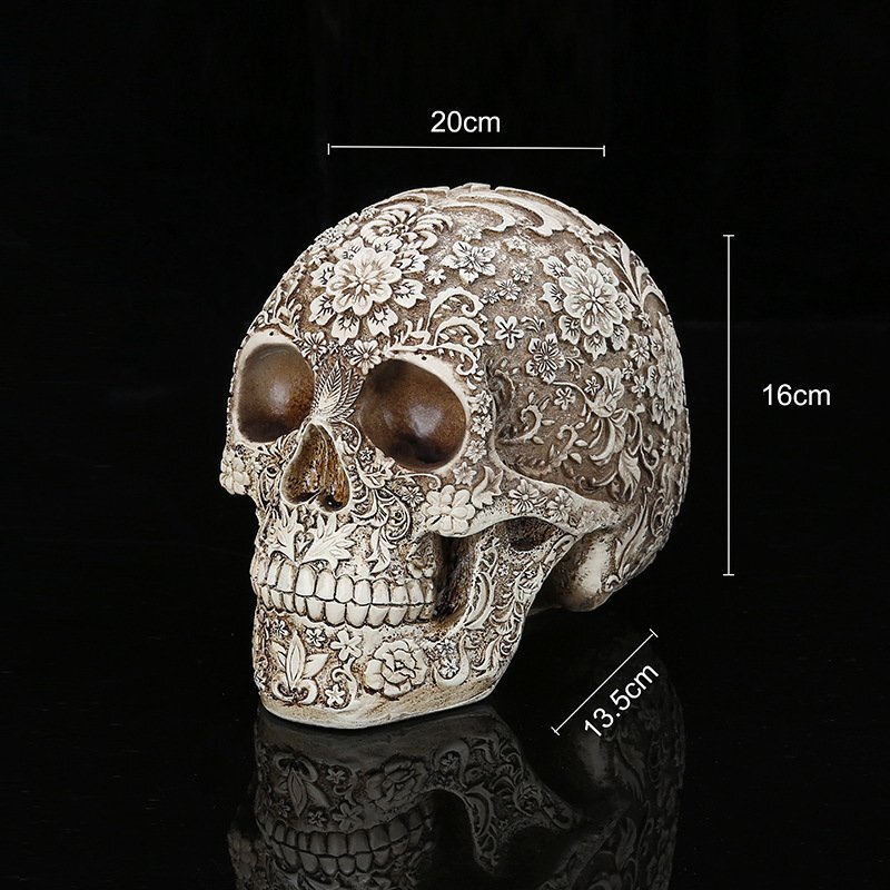 ガイコツ オブジェ 頭蓋骨 頭骨 彫刻 ハロウィン スカル ギフト オーナメント 個性的 かっこいい インテリア LC915_画像3