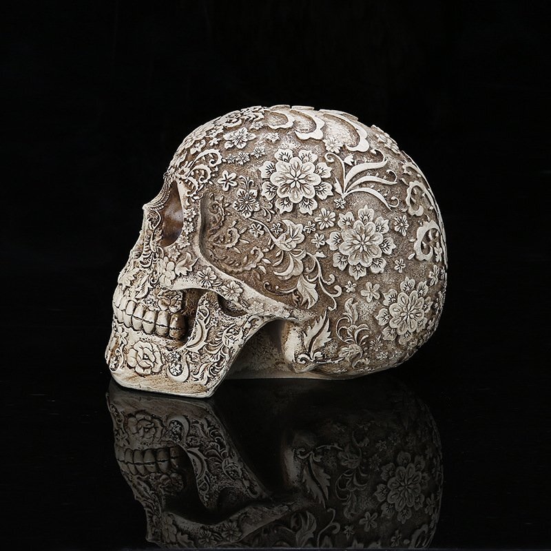 ガイコツ オブジェ 頭蓋骨 頭骨 彫刻 ハロウィン スカル ギフト オーナメント 個性的 かっこいい インテリア LC915_画像2