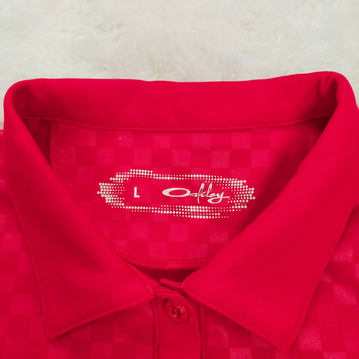 OAKLEY オークリー ゴルフ テニス 半袖 ポロシャツ  赤色 吸汗速乾ドライ ストレッチ レディース Lサイズ