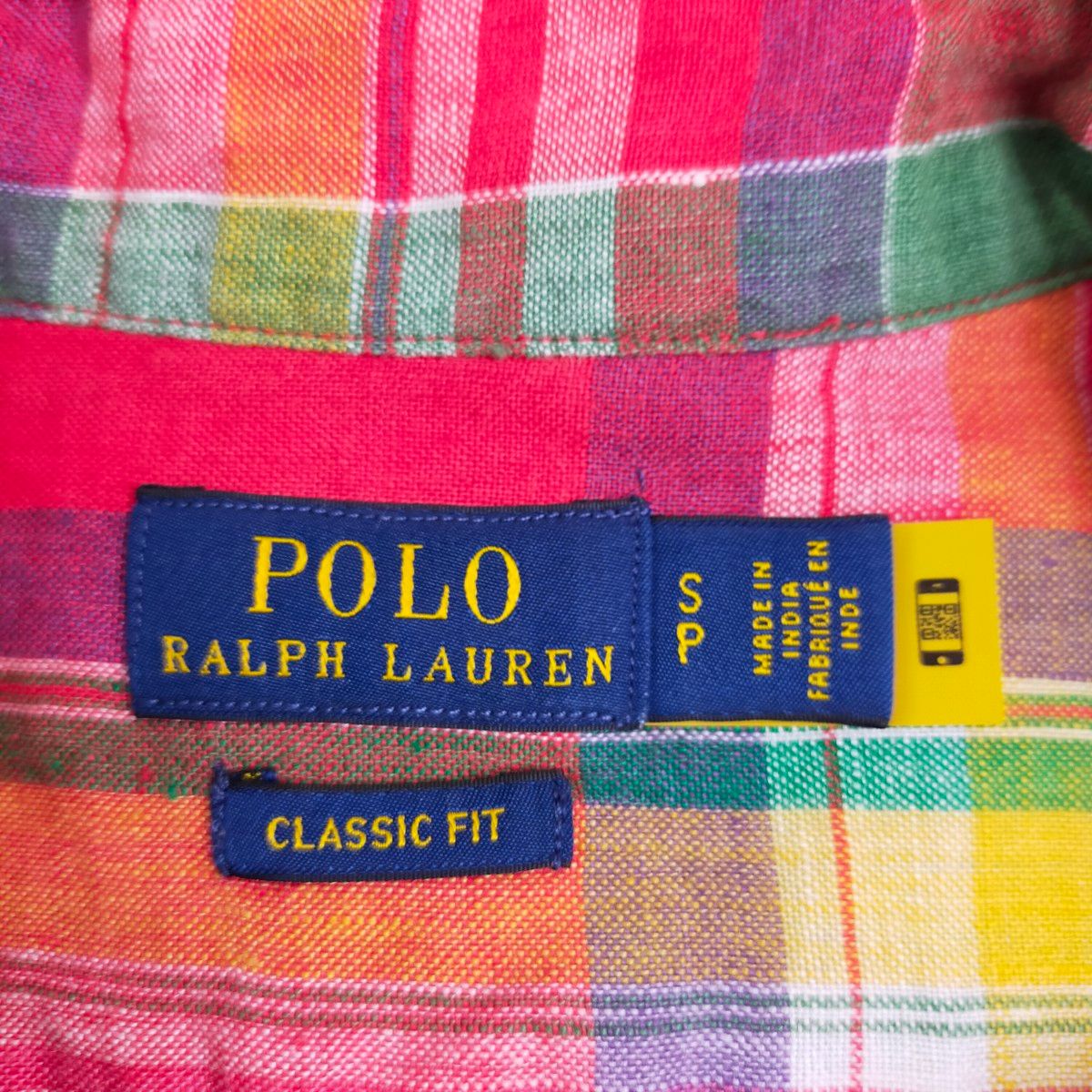 POLO RALPH LAUREN ポロ ラルフローレン 麻100% リネンシャツ チェック柄 メンズ S  160/84A
