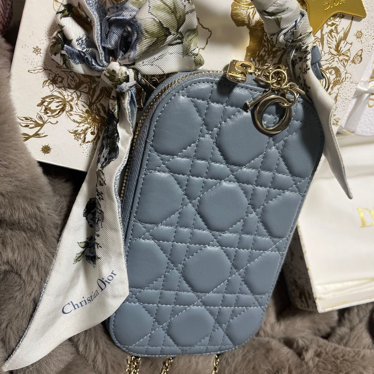 ChristianDior LADY DIOR フォンホルダー レディディオール ChristianDior LADY DIOR フォンホルダー レディディオール
