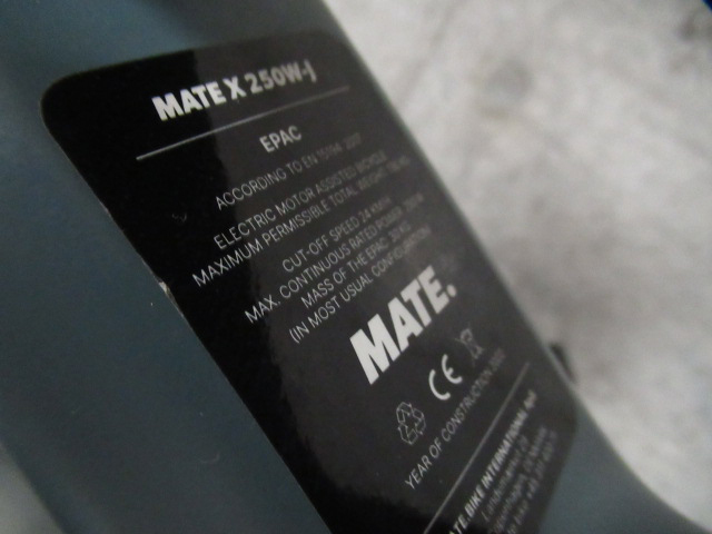 MATE Mate BIKE MATE X 250W-J gray 20×4 -inch folding electric assist E bike control 6k0418A-jitensha