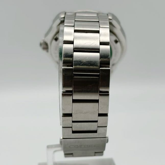 【稼働品】SEIKO セイコー ブライツ バカルディ コラボ 腕時計 自動巻き 6R21-00J0 デイデイト SS シルバー メンズ 裏スケルトン 緑 の画像5