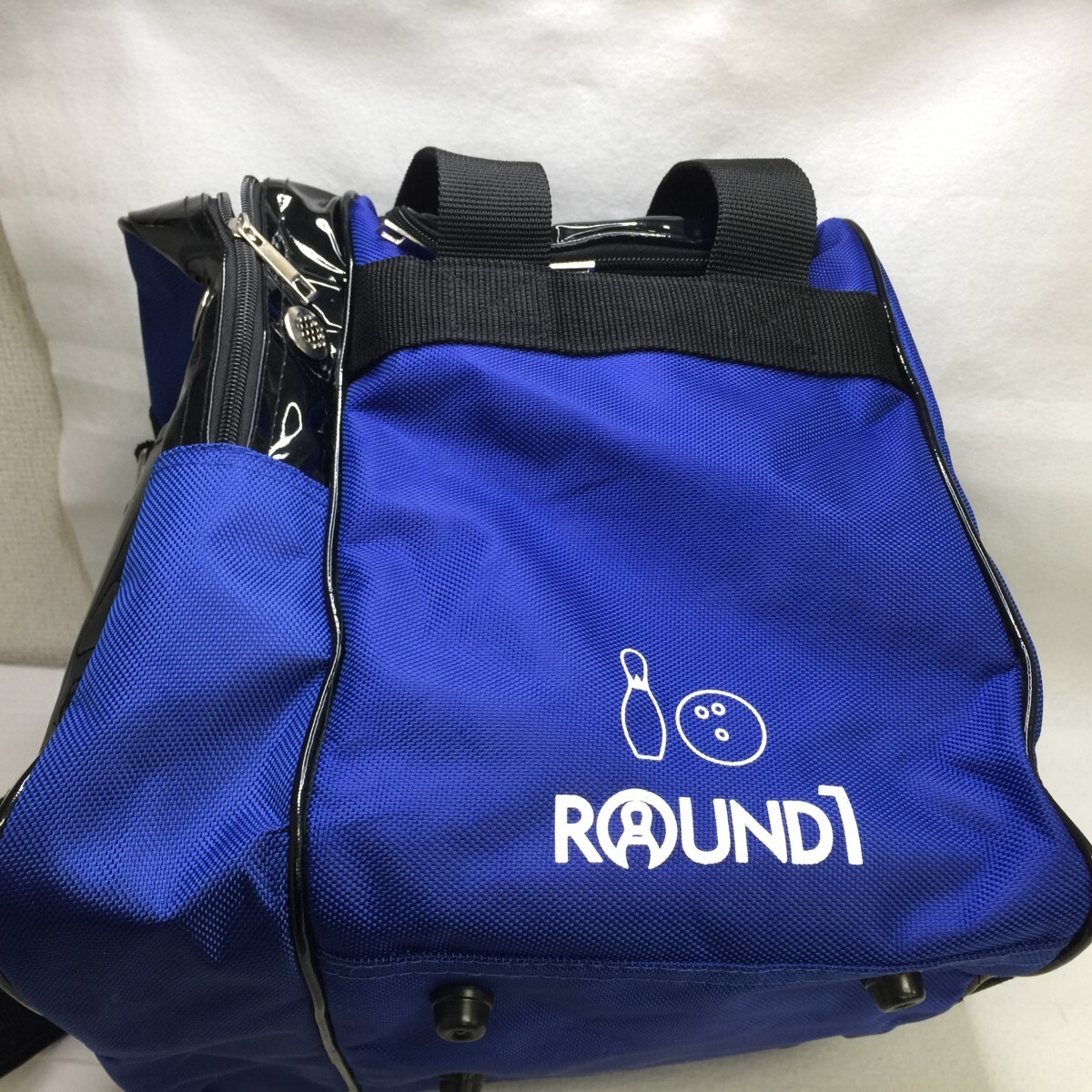 ROUND1 ボウリング ボール パープル 12ポンド ソフトケース(収納バッグ)付 ラウンドワン 現状品 ／ 05-00857の画像5