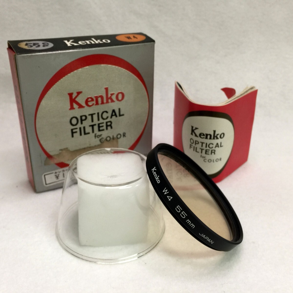 Kenko OPTICAL FILTER for COLOR W4 ケンコー 55mm径 色温度変換フィルター フィルムカメラ用 曇天時 外箱・説明書付 現状品 ／ 03-00529_画像1