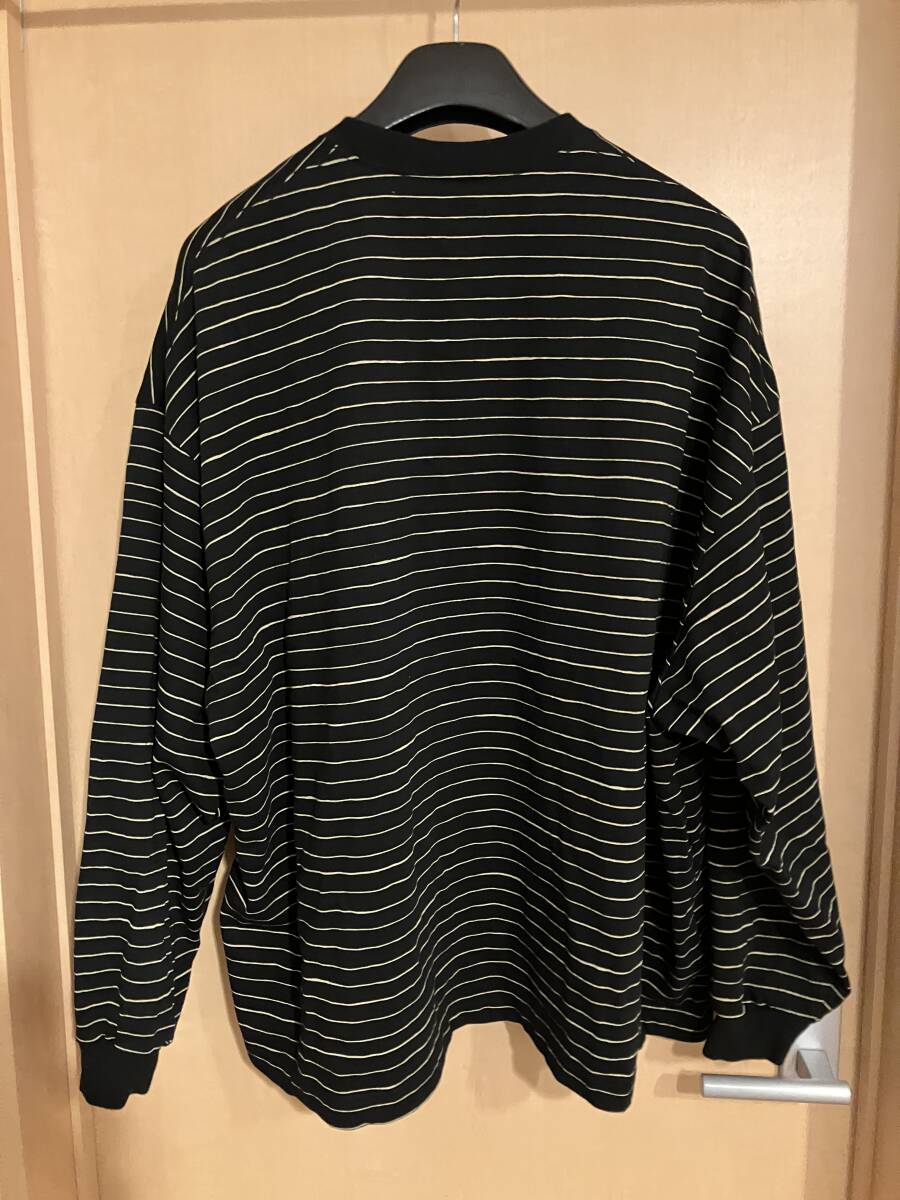 SEE SEE SUPER BIG FLAT LONG-SLEEVE BOADER S.F.C STRIPES FOR CREATIVE ロンT Tシャツ ボーダー fresh service is-ness so nakameguro 黒の画像3