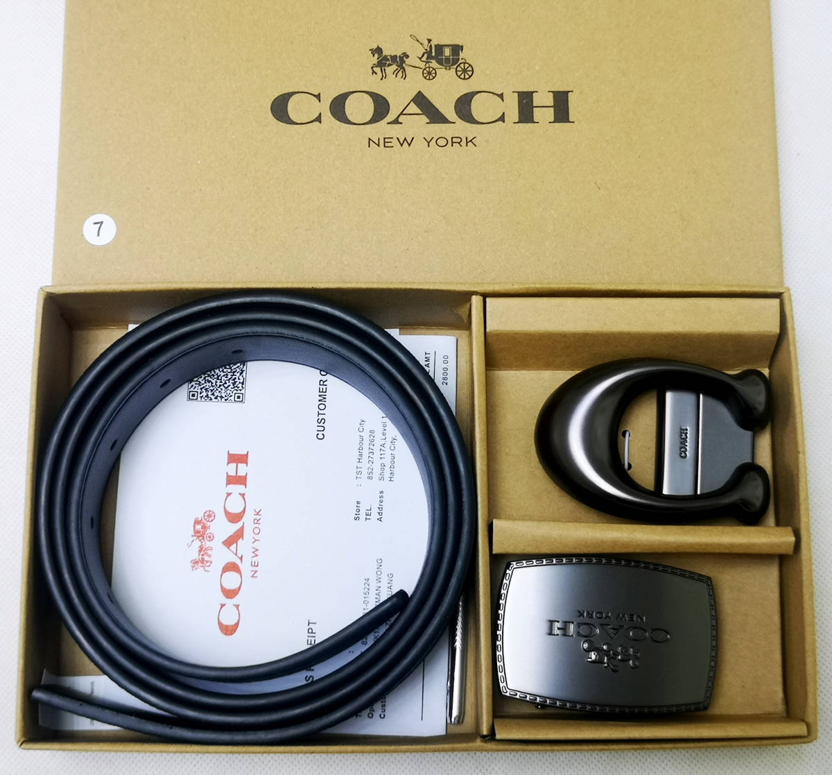 NO7 新品未使用 正規品COACH コーチ リバーシブル ベルトメンズベルトの画像1