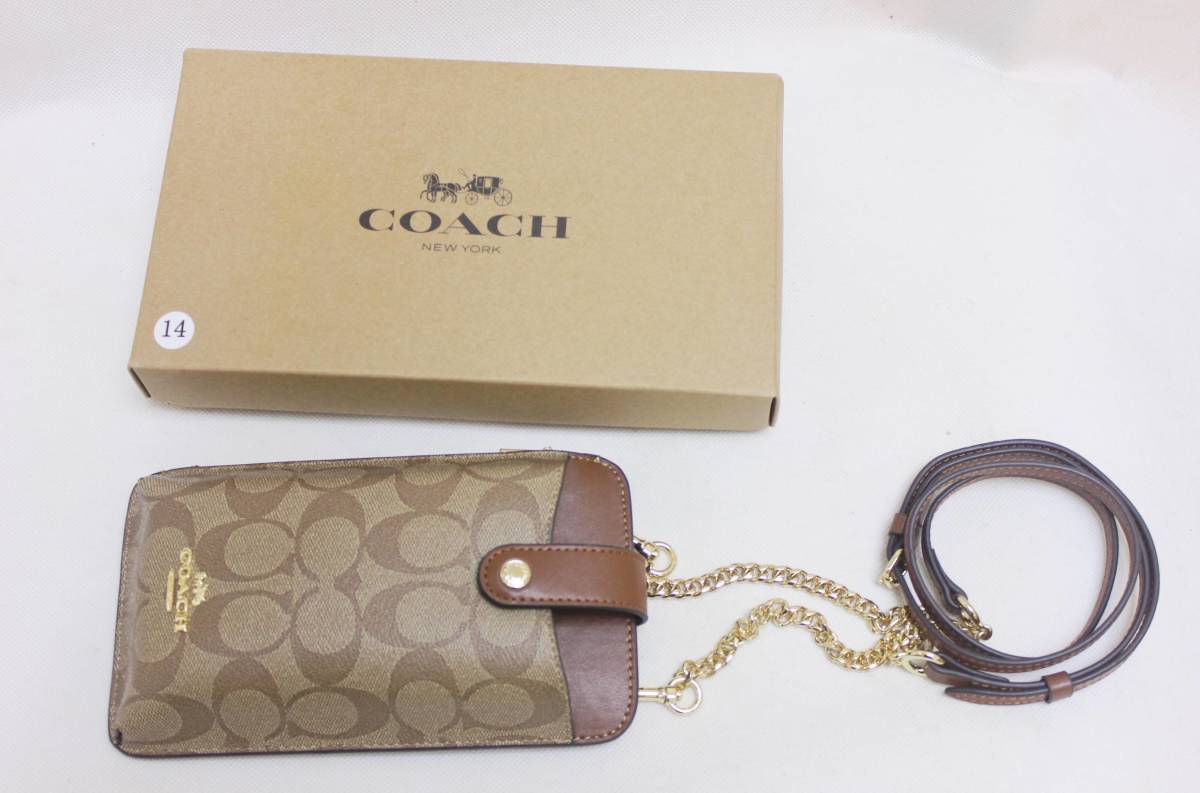 新品NO14　COACHコーチアウトレット スマホショルダー _画像1