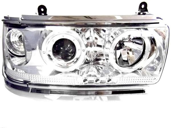  Toyota Land Cruiser 80 81 series Japan light axis chrome plating LED projector lighting ring head light left right FJ80G FZJ80G HDJ81V HZJ81V free shipping 