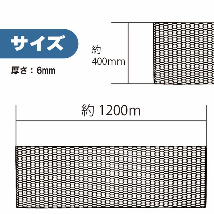 汎用 メッシュ グリル ネット ブラック ユーロ ハニカム ＰＰ 製 1200 ｍｍ 400 mm 黒 車 カスッタム パーツ カット 加工 送料無料_画像2