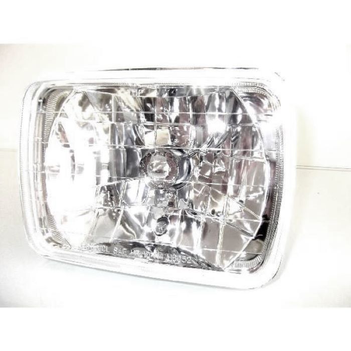 汎用 角型 クリスタル ヘッドライト + T10 LED バルブ 5630 CANBUS 白 12V ウェッジ + H4 12V 36W 6000K LED バルブ 2個 7インチ セット_画像6