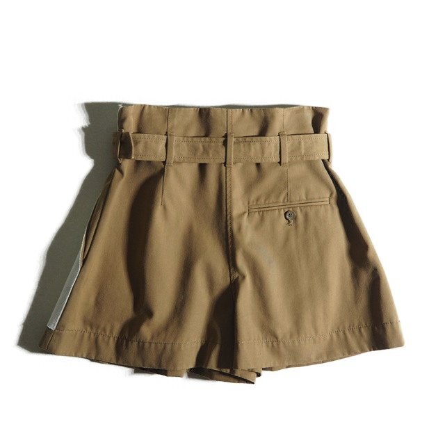 C2096f27 ▼Maison Margiela メゾンマルジェラ 1▼ 18SS Canvas Shorts ベルト付 キャンバス ショートパンツ ベージュ ホワイト 38 春夏の画像3