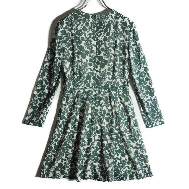 関税・送料込み【Tory Burch】シルク 水玉ワンピース TORY BURCH トリーバーチ ボタニカル シルク ワンピース グリーン