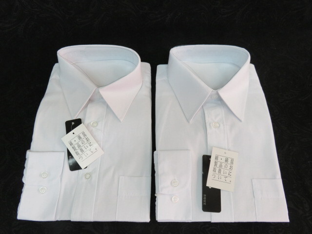 C2 L ワイシャツ メンズ 長袖 ホワイト 白 2枚 セット L サイズ 41 82 形態安定 新品 綿混 レギュラー ビジネス まとめて リーズナブルの画像2