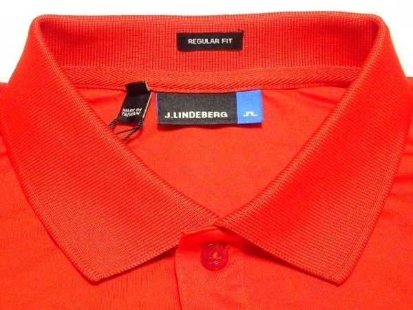 * new goods!J.LINDEBERG* polo-shirt with short sleeves S/ red J Lindberg men's Golf wear J Lindberg short sleeves shirt summer thing red 