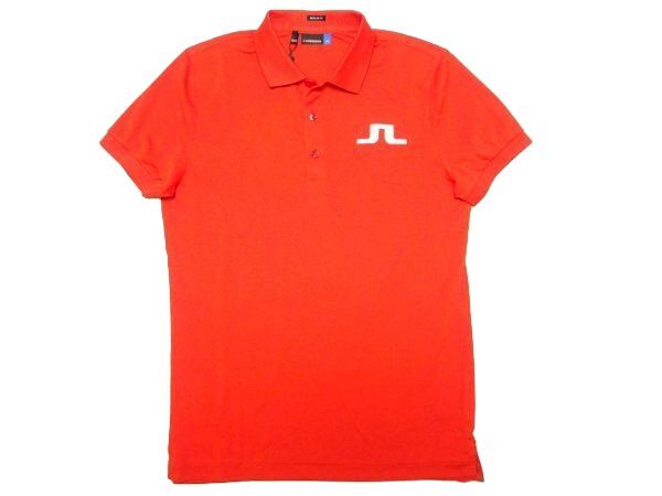 * new goods!J.LINDEBERG* polo-shirt with short sleeves S/ red J Lindberg men's Golf wear J Lindberg short sleeves shirt summer thing red 