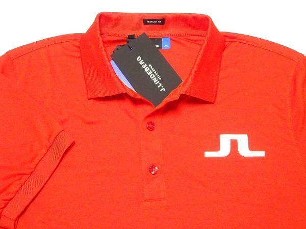 * new goods!J.LINDEBERG* polo-shirt with short sleeves S/ red J Lindberg men's Golf wear J Lindberg short sleeves shirt summer thing red 