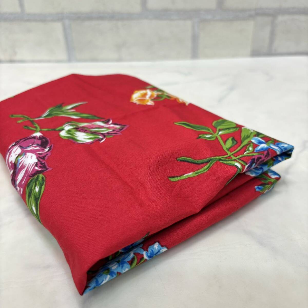 新品 未使用 日本製 ケンゾー ピローケース 枕カバー 赤 レッド 花柄 綿100% KENZO 西川産業の画像5
